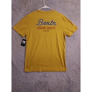 NEW Brixton Shirt Mens Small Graphic Spellout Logo Sunset Yellow Pacsun Sprint S
